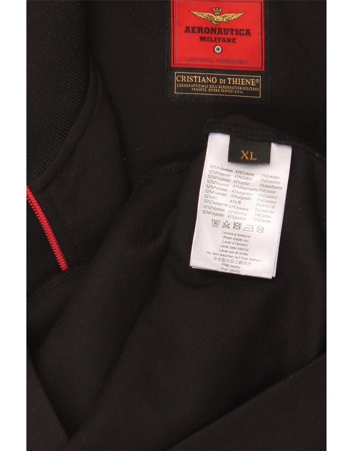 AERONAUTICA MILITARE Muška grafička trenirka gornja jakna XL crni poliester