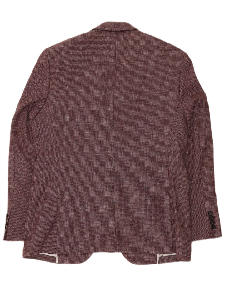 JAEGER Muška jakna sako s 2 gumba UK 42 XL Bordo Chevron vuna