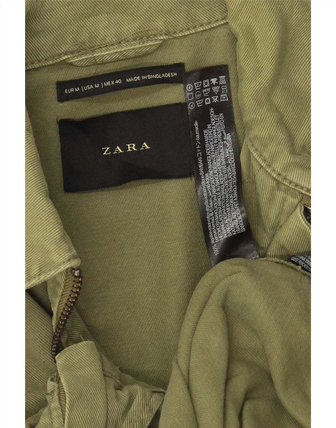 Zara muška bomber jakna UK 38 Srednje zeleni pamuk