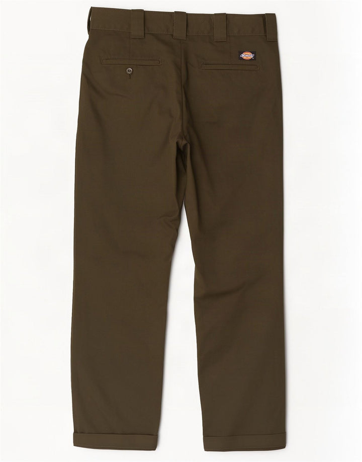 Dickies muške uske ravne chino hlače W34 L32 kaki poliester