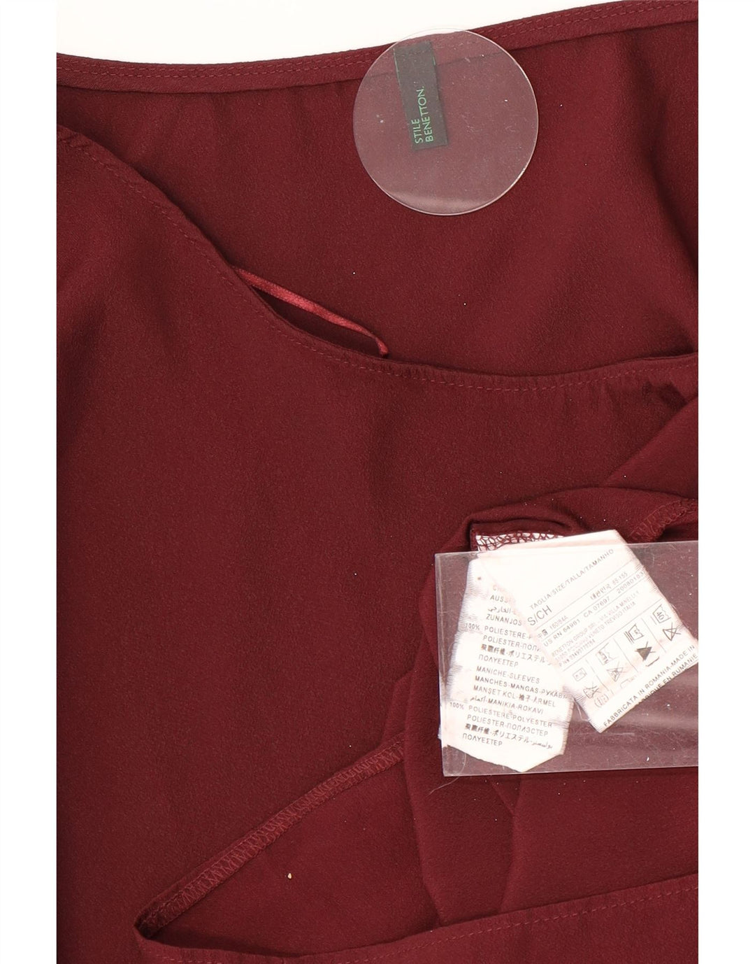 Benetton ženska prekomjerna haljina UK 10 Mala tamnocrvena poliester