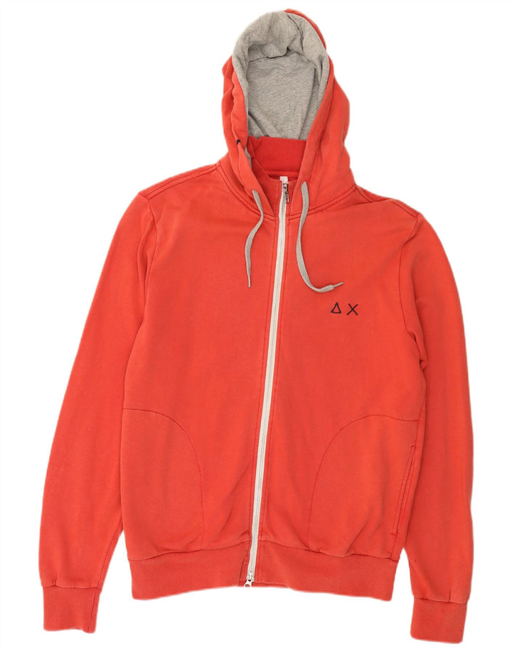 SUN68 Muški pulover s kapuljačom na patentni zatvarač Veliki crveni pamuk