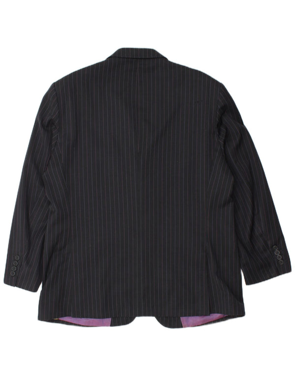 TED BAKER Muška jakna sa 2 gumba UK 44 2XL crna vunena prugasta jakna