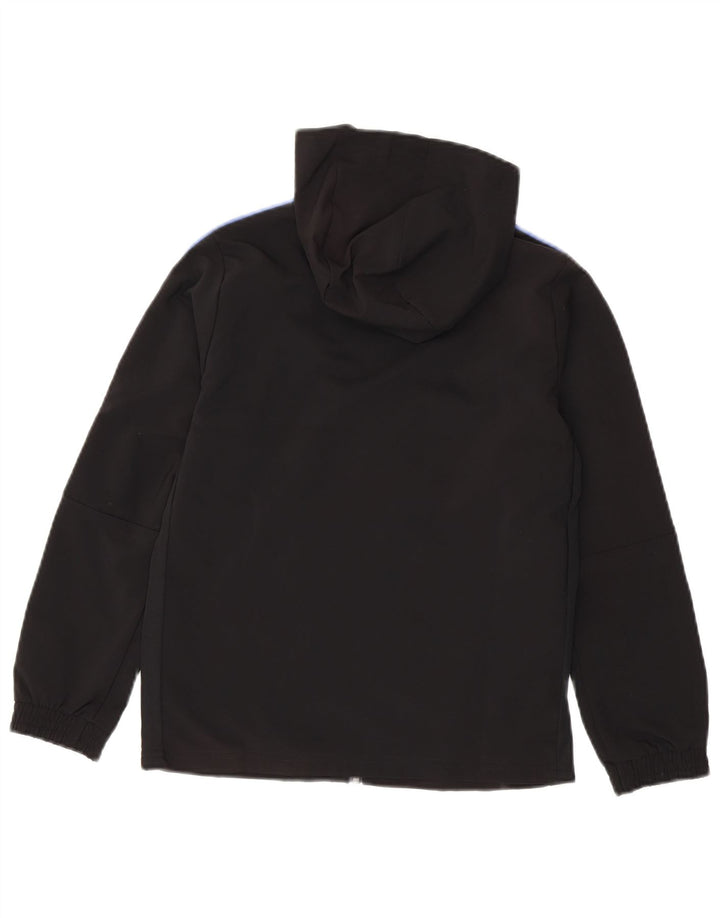 Gornja jakna od trenirke s kapuljačom ADIDAS za dječake 9-10 godina, crna