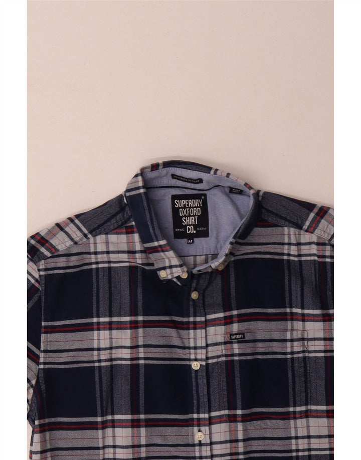 SUPERDRY muška košulja kratkih rukava Srednje tamnoplava karirana pamuk
