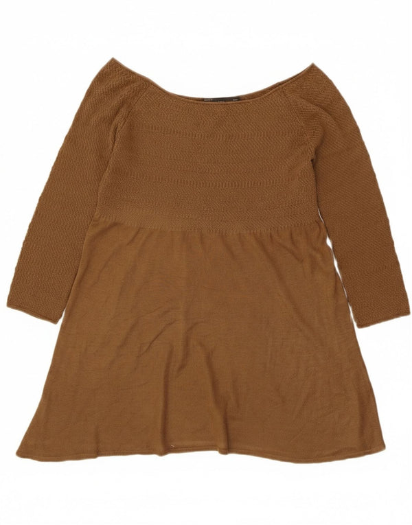 Zara ženska majica s otvorenim ramenima UK 12 srednje smeđa