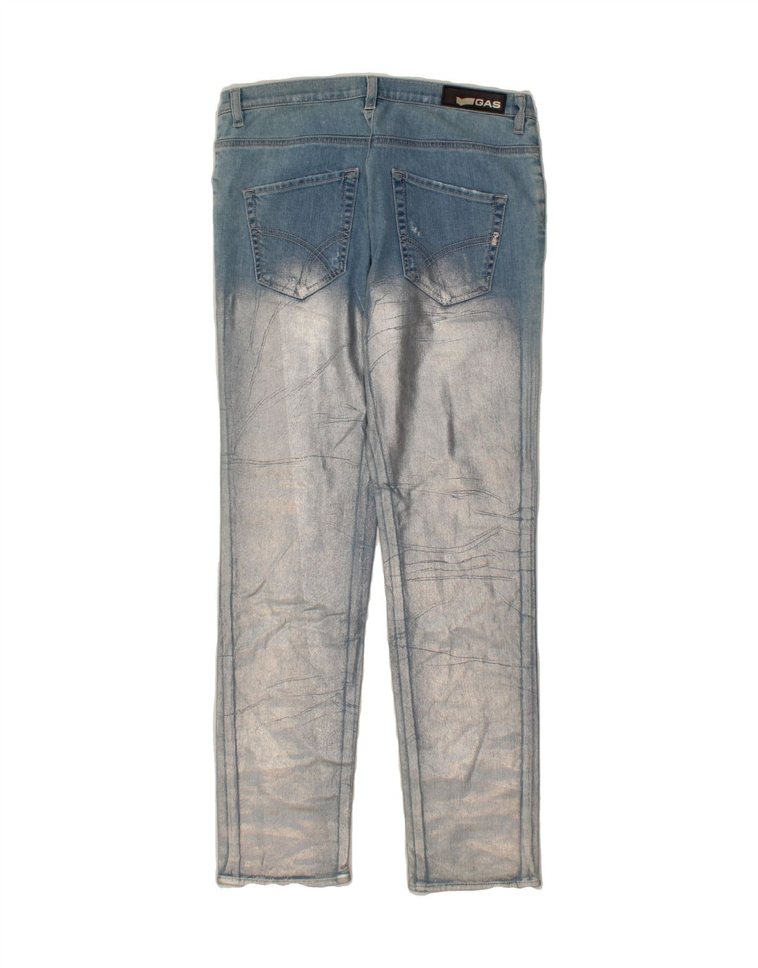 GAS Womens Slim Jeans W27 L30 Silver Colourblock Cotton Vintage Gas and Second-Hand Gas from Messina Hembry 