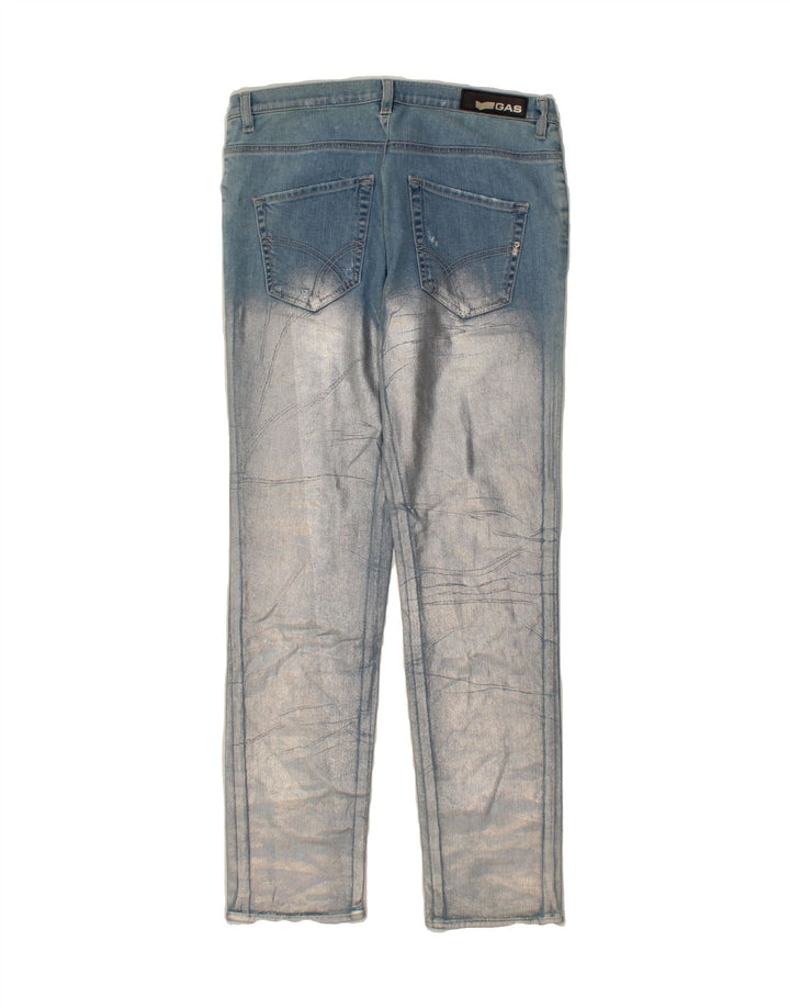 GAS Womens Slim Jeans W27 L30 Silver Colourblock Cotton Vintage Gas and Second-Hand Gas from Messina Hembry 