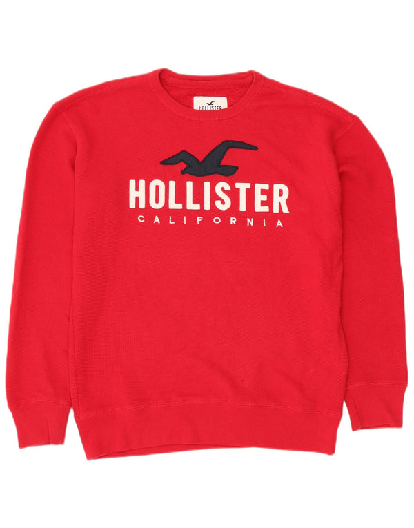 HOLLISTER Muška majica s grafičkim motivima, mali crveni pamuk