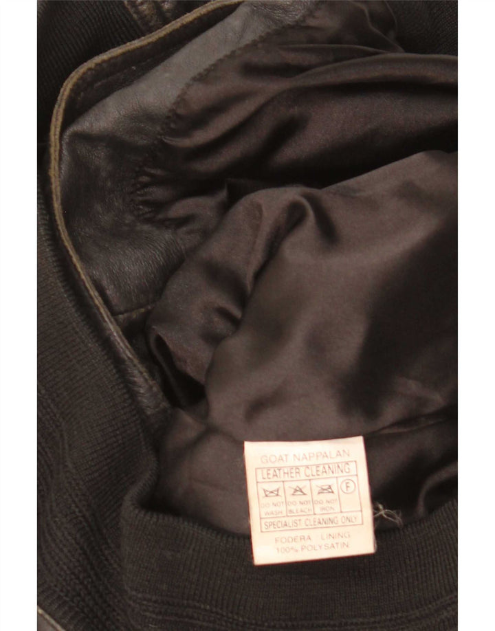 Vintage muška bomber kožna jakna IT 46 mala crna koža