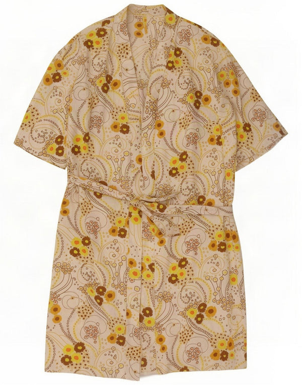 Vintage ženska duga haljina UK 18 XL Off White Floral