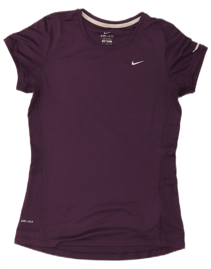 Nike Ženska Dri Fit majica kratkih rukava UK 8 Mali ljubičasti poliester