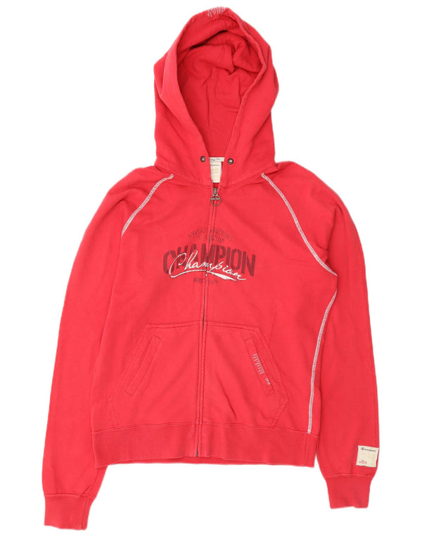 Champion Ženski Heritage Fit Graphic Zip pulover s kapuljačom UK 16 Veliki crveni