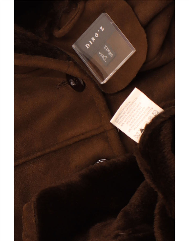DINO' Z ženski šerpa kaput s kapuljačom UK 18 XL smeđi poliester