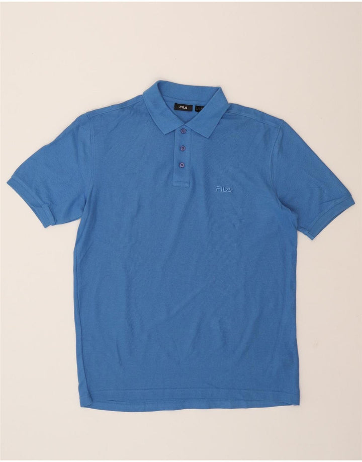 FILA Mens Polo Shirt Large Blue Cotton Vintage Fila and Second-Hand Fila from Messina Hembry 
