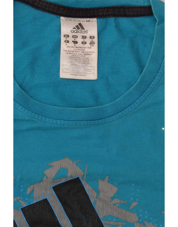 Adidas muška majica s grafičkim motivima srednje plavi pamuk