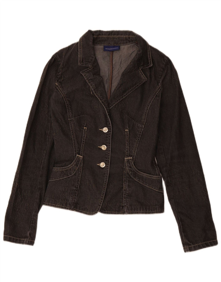 TRUSSARDI JEANS Ženska traper jakna s 3 gumba IT 40 Mala crna