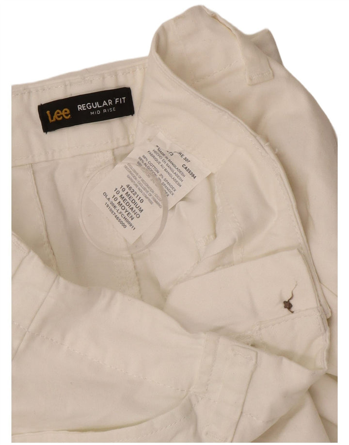 Lee ženske kratke hlače srednjeg rasta regularnog kroja US 10 Large W34 bijeli pamuk