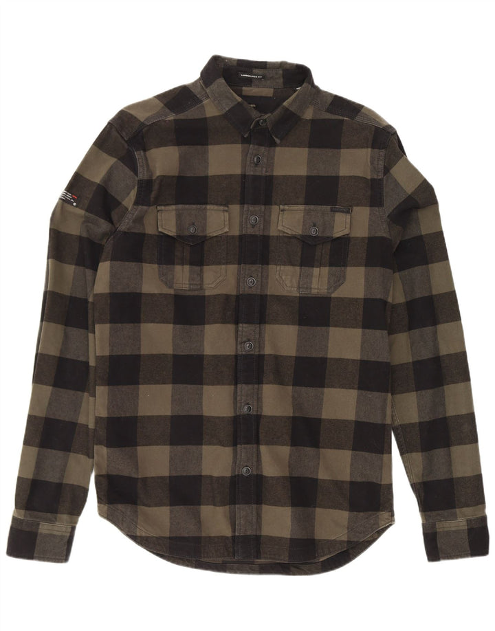Superdry muška košulja od flanela Lumberjack, srednji kaki pamuk od ginghama
