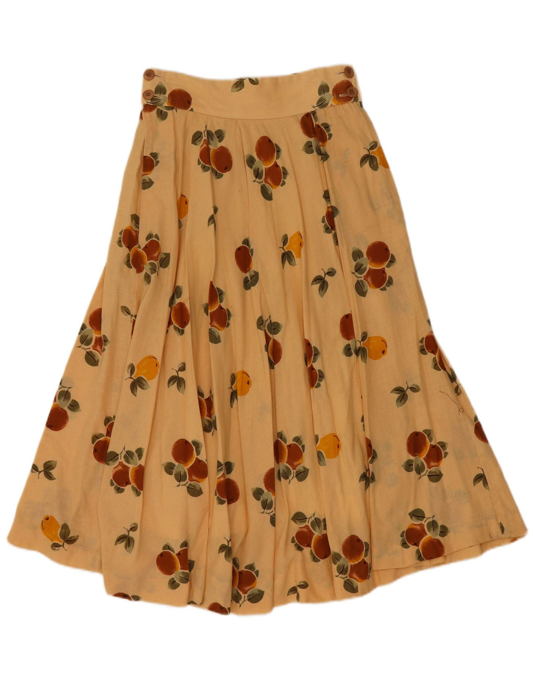 VINTAGE ženska plisirana suknja A-kroja s apstraktnim uzorkom W24 XS bež