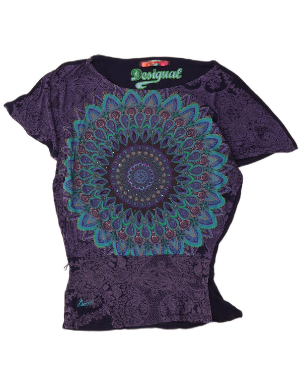 Desigual ženska majica s krilima šišmiša Top UK 10 Small tamnoplava viskoza