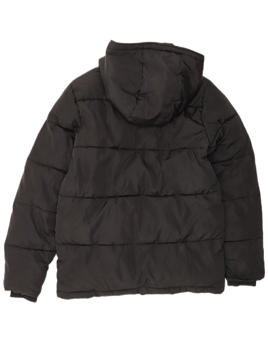Podstavljena jakna s kapuljačom za dječake Lyle & Scott 14-15 godina, crni poliester