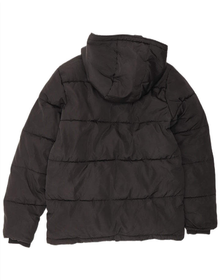 Podstavljena jakna s kapuljačom za dječake Lyle & Scott 14-15 godina, crni poliester