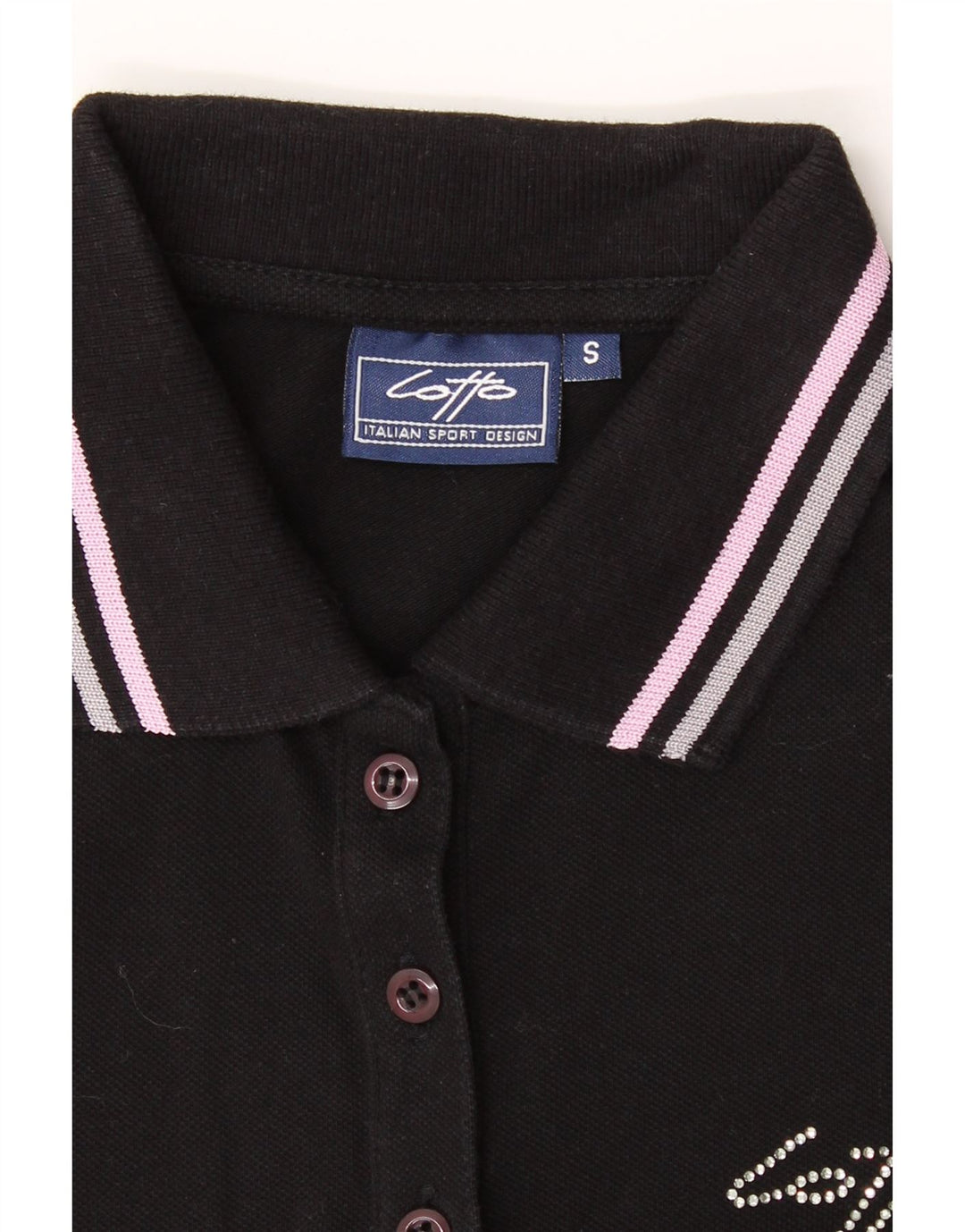 LOTTO Womens Polo Shirt UK 10 Small Black Vintage Lotto and Second-Hand Lotto from Messina Hembry 