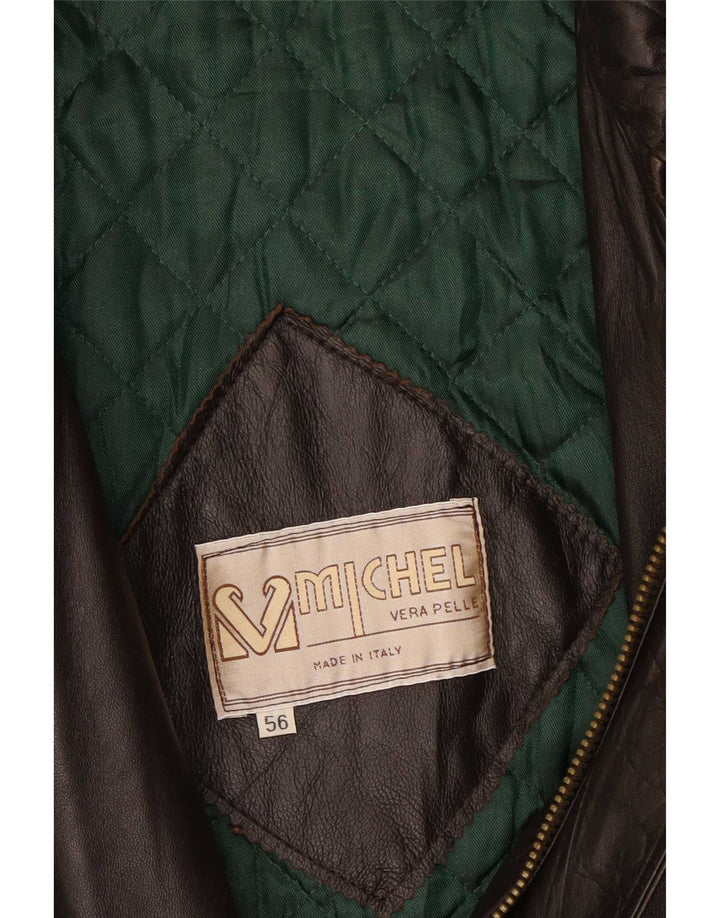 Vintage muška kožna jakna IT 56 3XL smeđa