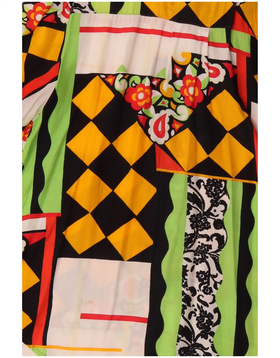 Vintage ženska košulja kratkih rukava bluza UK 20 2XL Raznobojni patchwork