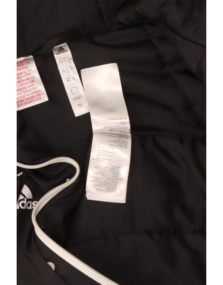 Podstavljena jakna s kapuljačom Adidas za dječake 11-12 godina crna od poliestera
