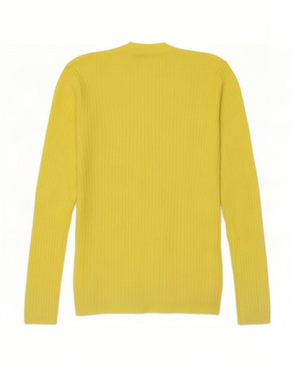 Zara Womens Cardigan Sweater UK 12 Medium Yellow Viscose