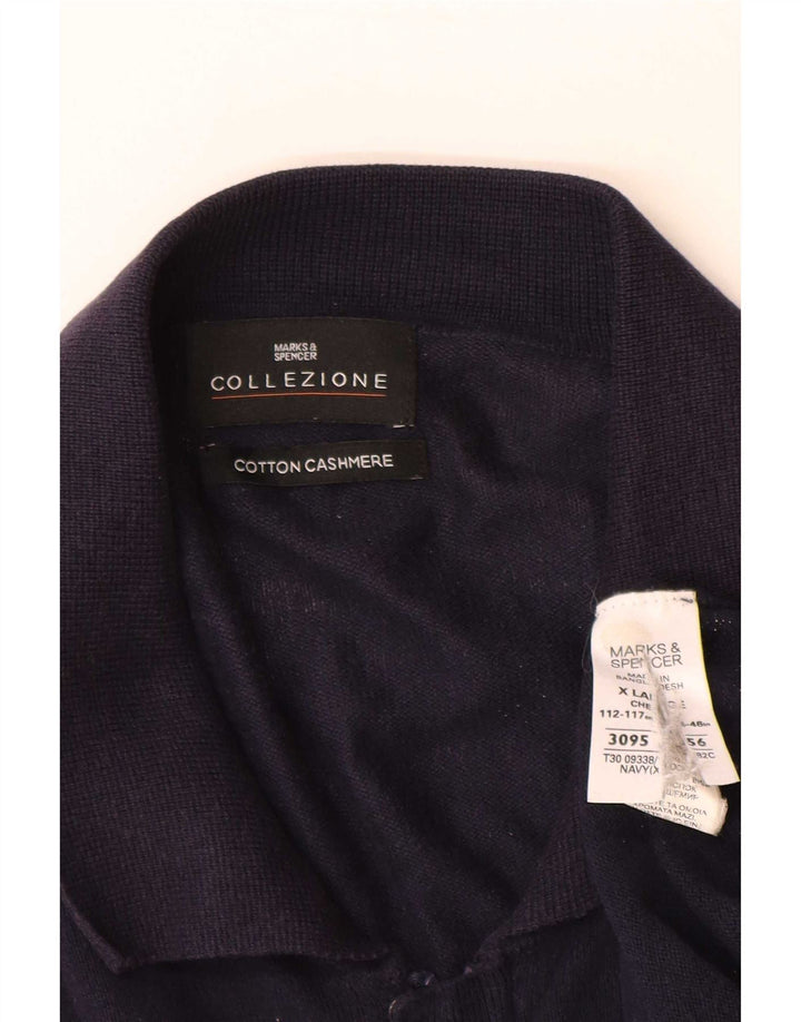 Marks & Spencer muški kardigan pulover XL tamnoplavi pamuk