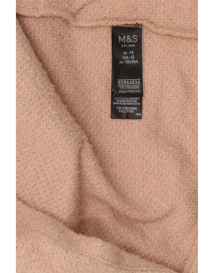Marks & Spencer ženski otvoreni kaput UK 14 veliki ružičasti poliester