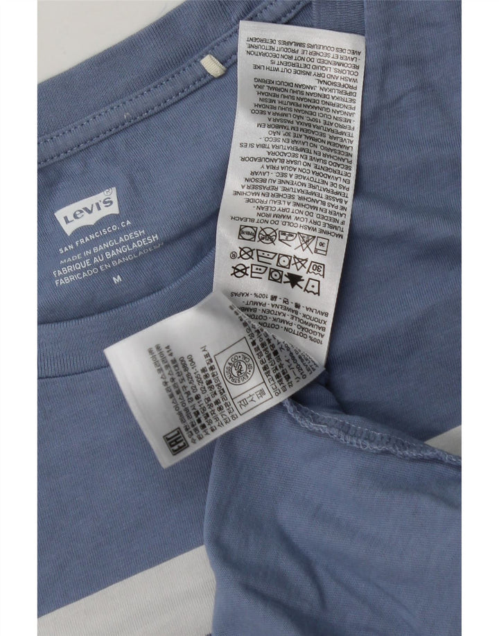 LEVI'S Womens Graphic T-Shirt Top UK 14 Medium Blue Cotton Vintage Levi's and Second-Hand Levi's from Messina Hembry 