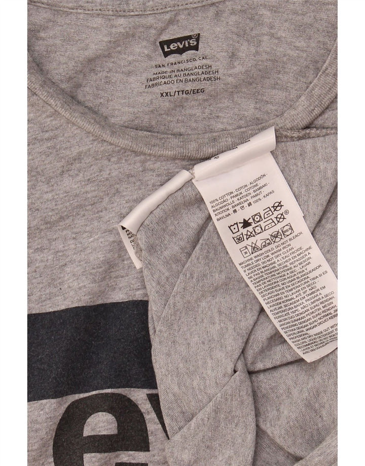 LEVI'S Mens Graphic T-Shirt Top 2XL Grey Cotton