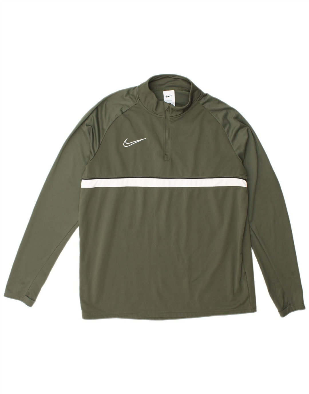 Nike Dri Fit majica s izrezom na patent i veliki zeleni poliester