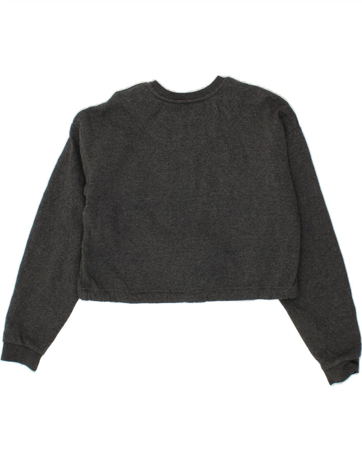 DIESEL Womens Graphic Crop Sweatshirt Jumper UK 14 Medium Grey Polyester Vintage Diesel and Second-Hand Diesel from Messina Hembry 