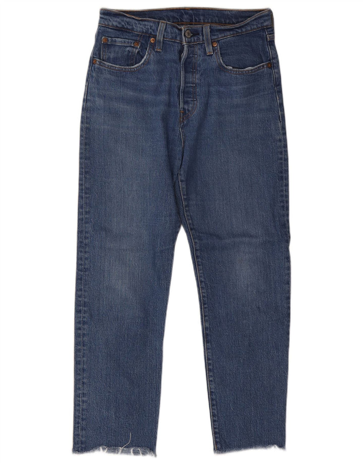 Levi's ženske 501 ravne traperice W27 L26 plavi pamuk