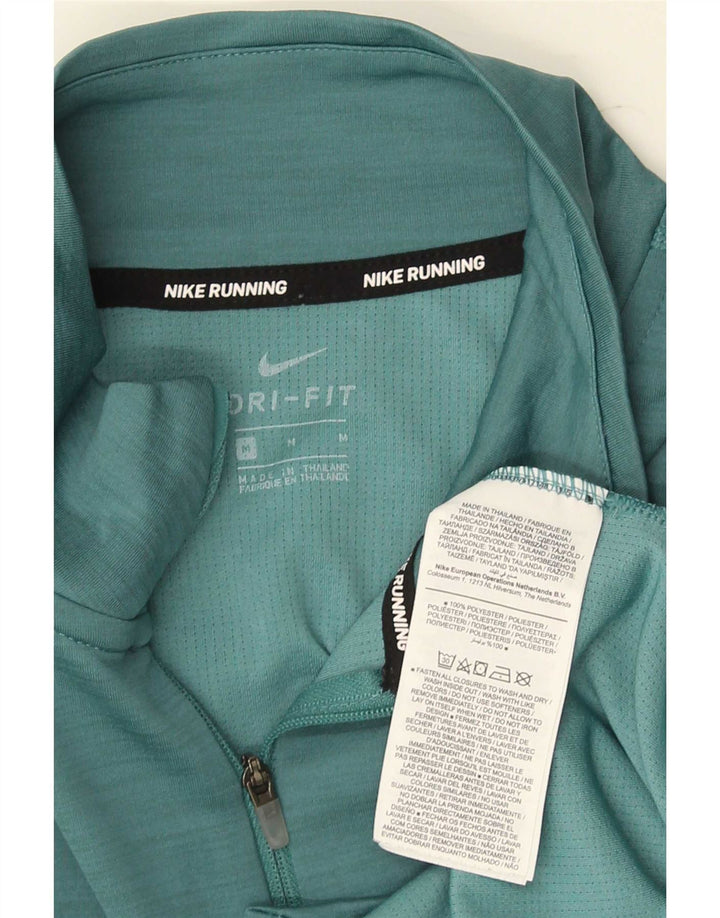 Nike Dri Fit Zip Neck Graphic Majica dugih rukava srednje zelene boje od poliestera