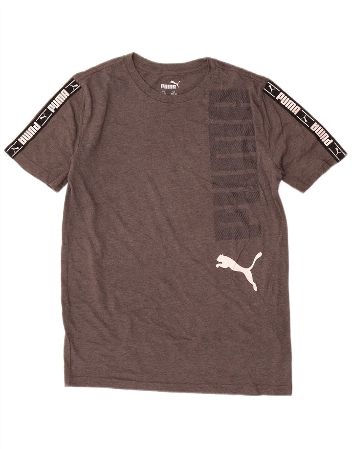 PUMA Boys Graphic T-Shirt Top 14-15 Years Large Grey