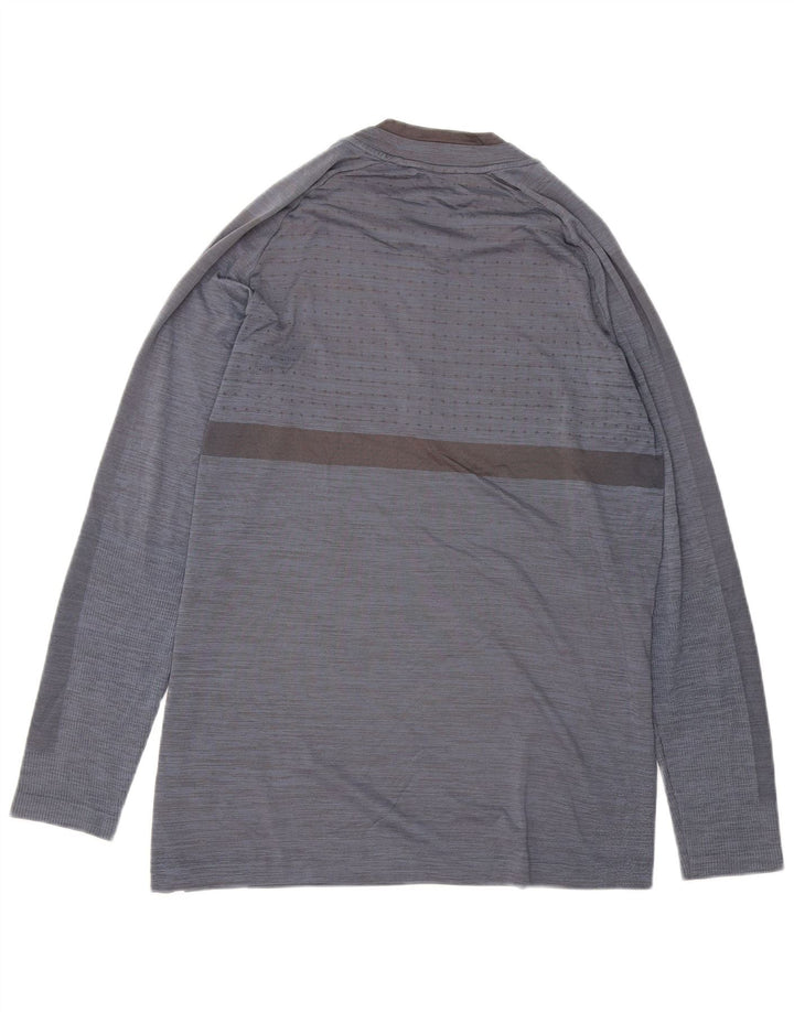 NIKE Mens Dri Fit Zip Neck Pullover Tracksuit Top Medium Grey Flecked