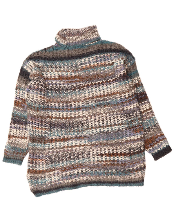 ZARA ženski pulover s rol izrezom UK 14 srednje raznobojne pruge