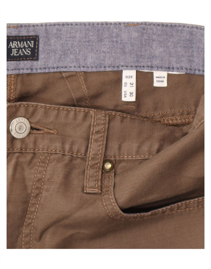 ARMANI Womens Slim Casual Trousers W31 L28 Brown