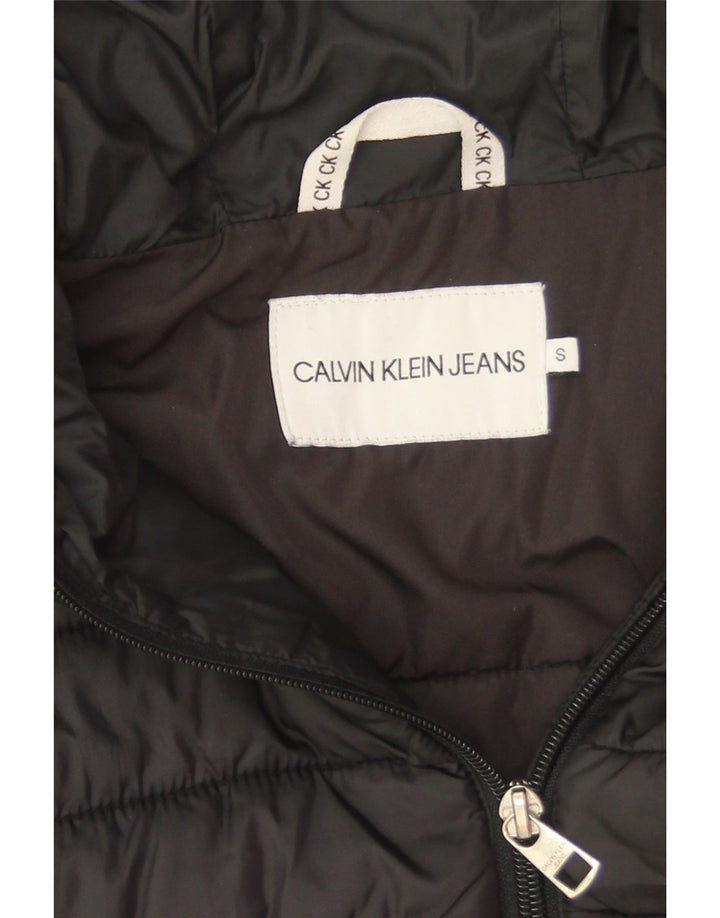 Calvin Klein Jeans ženska prevelika podstavljena jakna s kapuljačom UK 10 Mala crna
