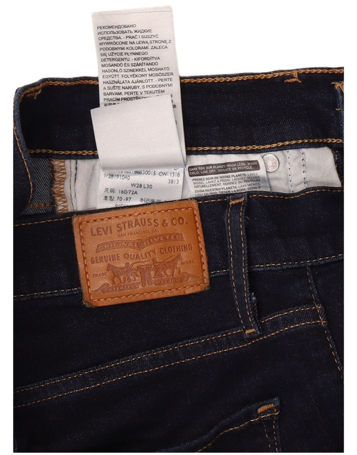 LEVI'S ženske ravne traperice visokog struka 724 W28 L26 tamnoplavi pamuk