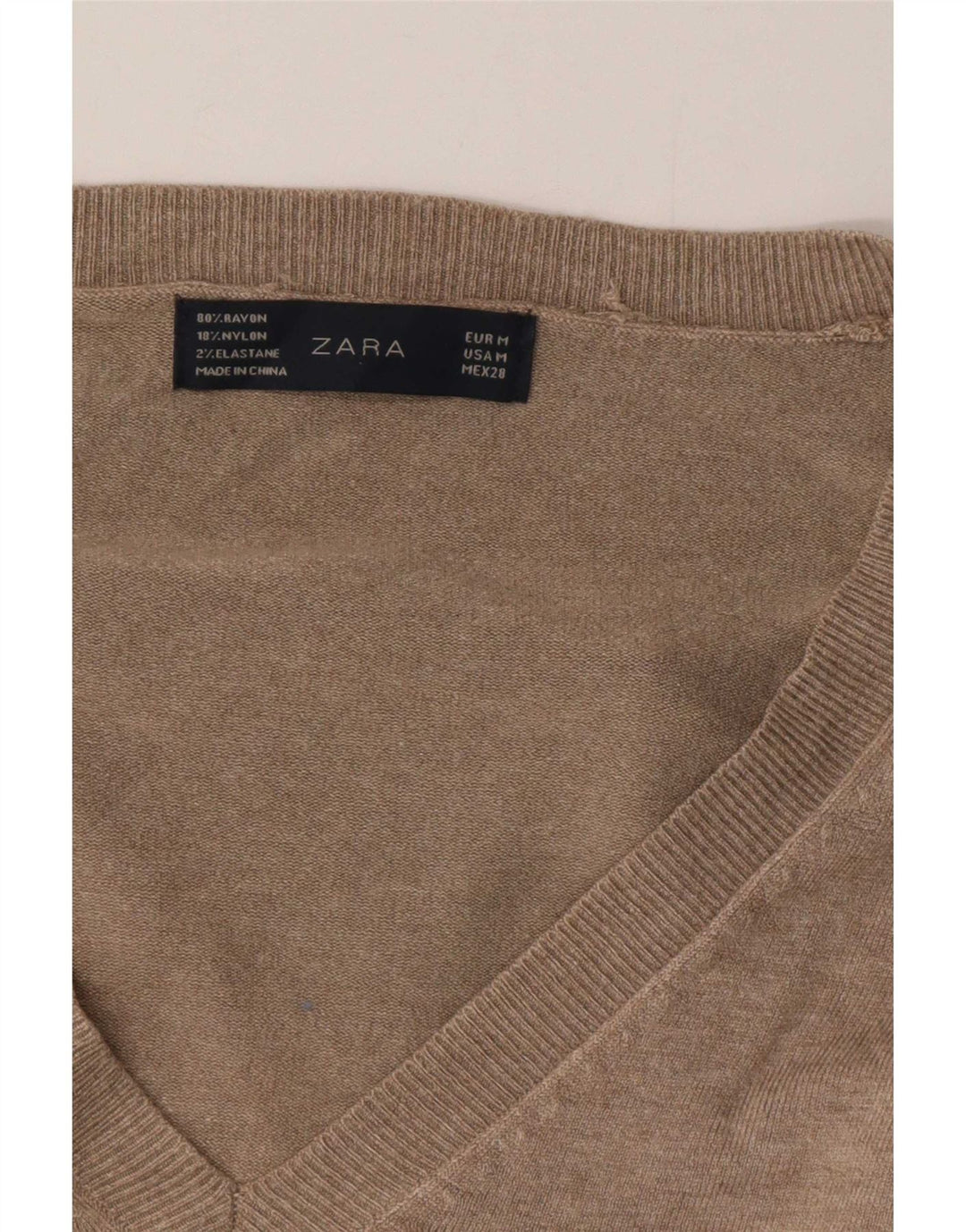 Zara ženski džemper s V-izrezom UK 14 Srednje sivi rajon