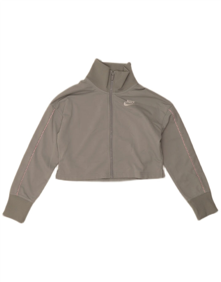Nike Girls Crop Trenirka Gornja jakna 12-13 godina velika siva poliester