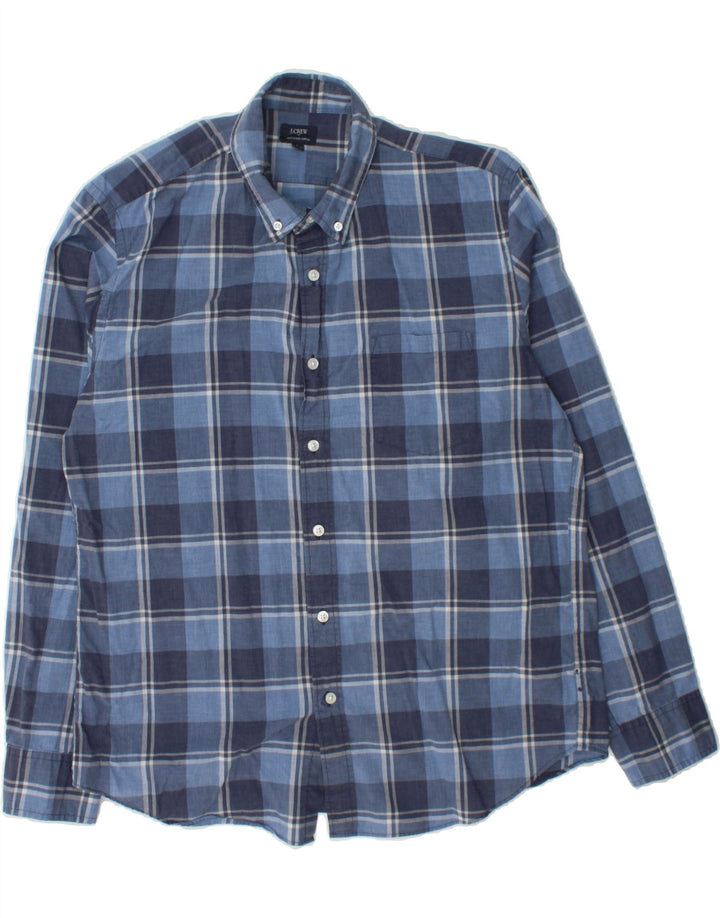 J. CREW Mens Shirt Large Navy Blue Check Cotton Vintage J. Crew and Second-Hand J. Crew from Messina Hembry 