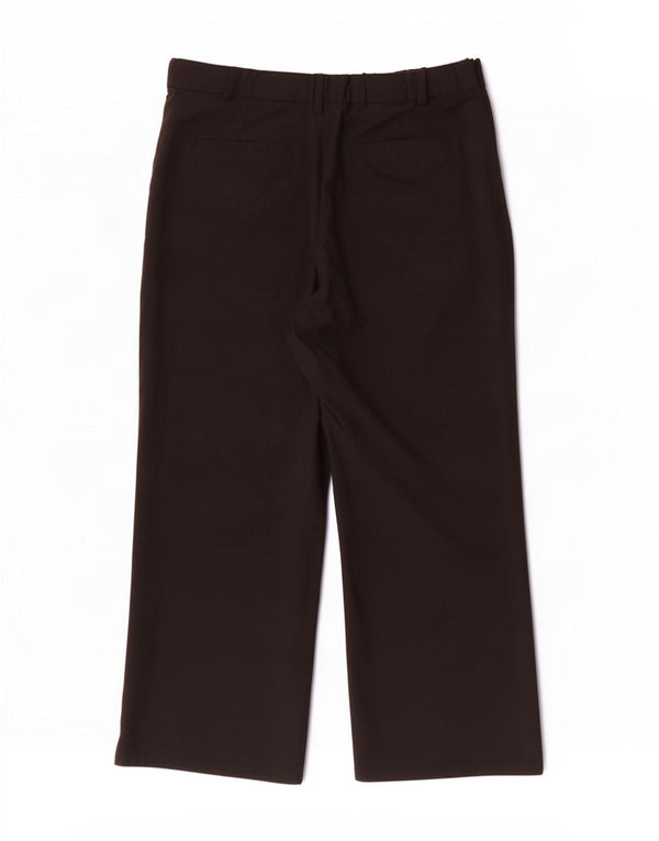 Zara ženske chino hlače visokog struka širokih nogavica 2XL W34 L29 crni poliester